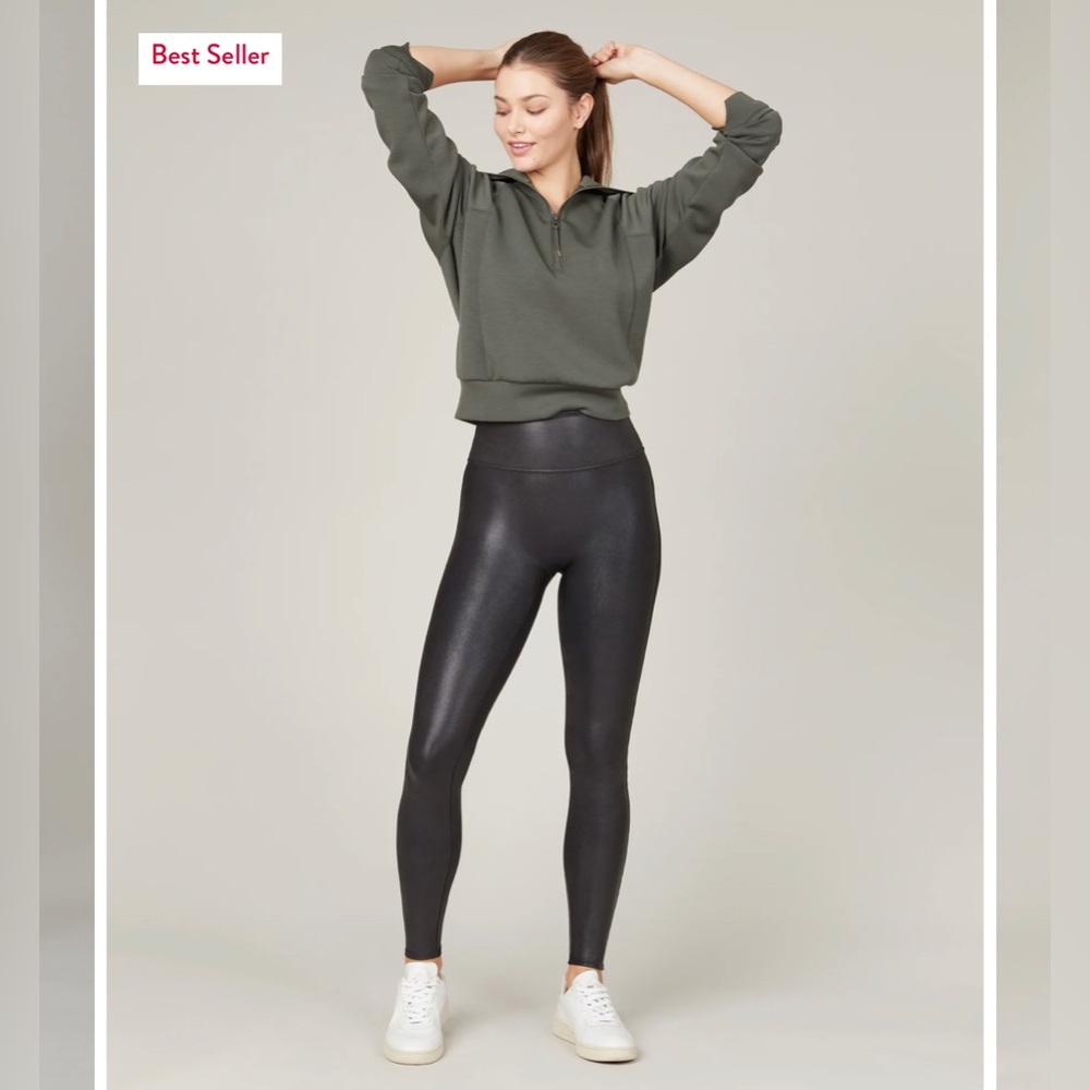 SPANX viral faux leather leggings NWOT